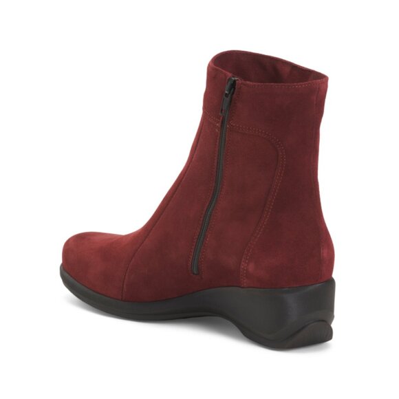 LA CANADIENNE Bordo Suede Tina Booties - Picture 2 of 2
